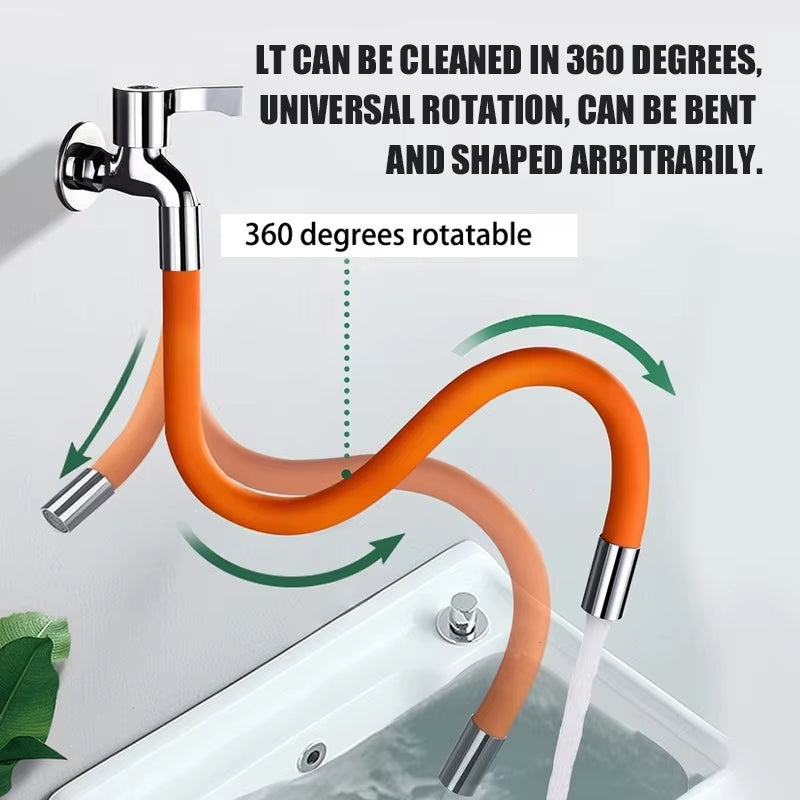 Kitchen Faucet Extension Hose Bathroom 360° Rotation Bending Faucet Extender Wash Basin Water Saving Tap Filter Extension Tube