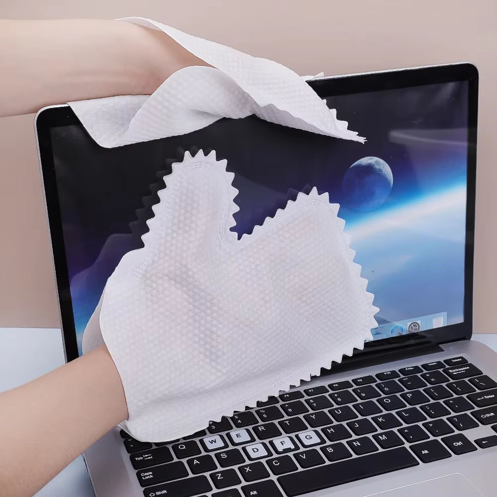 1-20Pcs Home Kitchen Cleaning Gloves Dust Fish Scale Cleaner Duster Glove Rags Reusable Household Non-Woven Rag Clean Tools