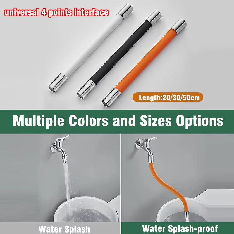 Kitchen Faucet Extension Hose Bathroom 360° Rotation Bending Faucet Extender Wash Basin Water Saving Tap Filter Extension Tube